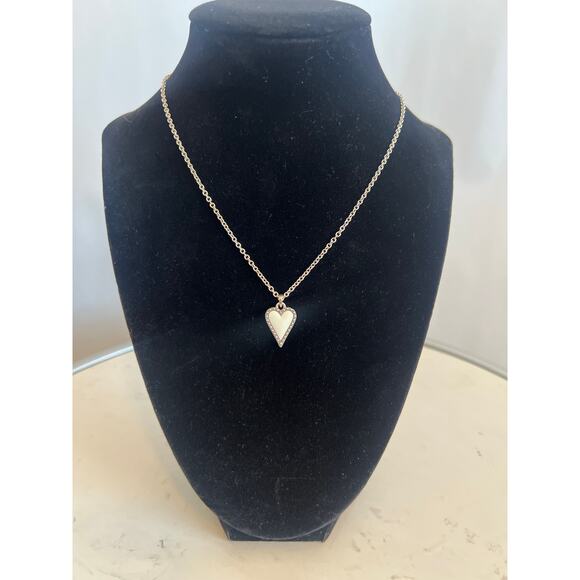 BRIGHTON DAZZLING LOVE WHITE HEART REVERSIBLE PENDANT NECKLACE NEW WITH TAGS - Picture 1 of 10
